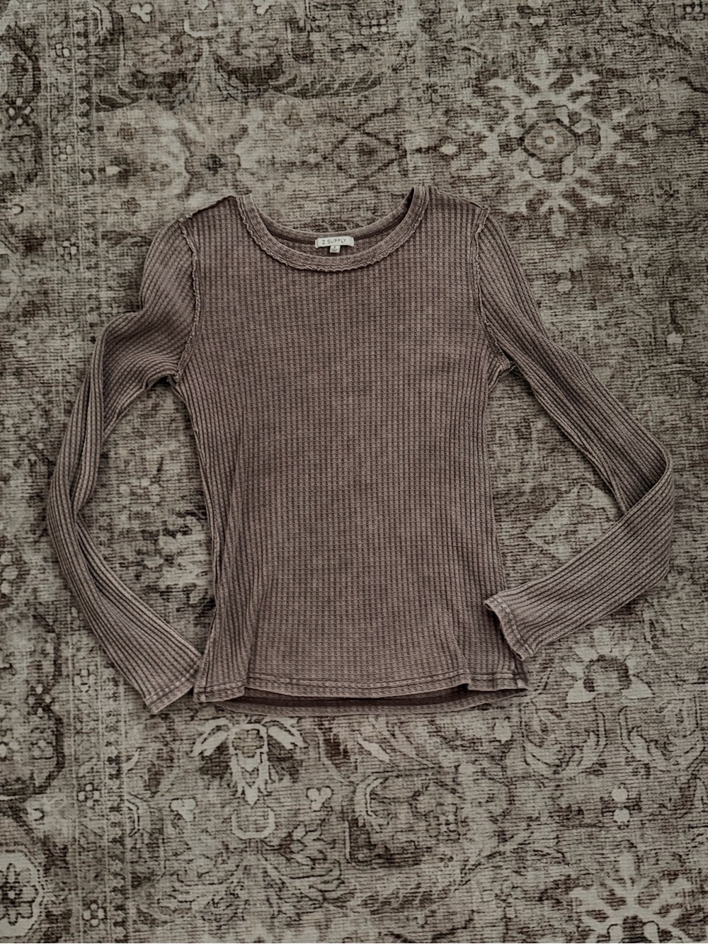 Z Supply Ribbed Long-Sleeve Top in Mauve